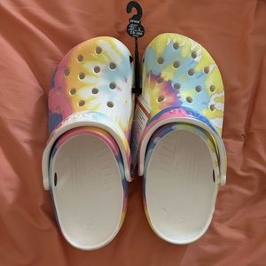 pastel tie dye crocs